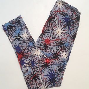 Patriotic fireworks leggings, One Size